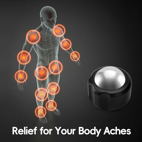 Cold Massage Roller Ball Ice Roller for Muscle Recovery-Black | medical-grade stainless steel,Cooling Cold Therapy Roller,Deep Tissue, Pain Relief,Supports Cold, Heat, or Essential Oil Use - color: Black