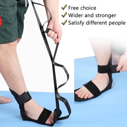 Leg Rehabilitation Training Stretching Belt with Multiple Loops to Lift Leg - Knee Replacement Recovery Aid for Patients Elderly Adults