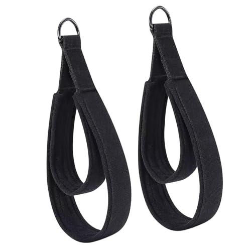 2PCS Pilates Straps Soft Padded Handles,Pilates Double Loop D-Ring Straps