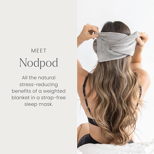 nodpod Patented Gentle Pressure Sleep Mask, Weighted Eye Mask | Patented Light Blocking Design for Sleeping, Travel & Relaxation, Bead Filled, Machine Washable, BPA-Free, Elephant Gray - color: Elephant Gray Cotton