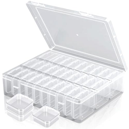 31 Clear Bead Storage Boxes with Hinged Lids | Ideal for Beads, Diamonds and Small Parts; Stackable Design for Easy Access; Snap-On Lids Keep Items Dust-Free & Organized