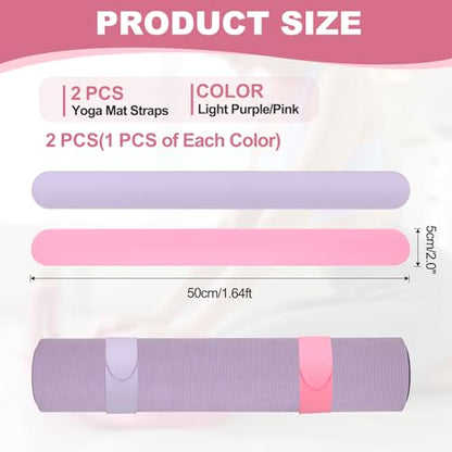 Yoga Mat Strap Slap Band, One Snap Yoga Mat Slap Band for Keep Mats Tightly Rolled Exercise Mat Sling Holder - color: Light Purple/Pink