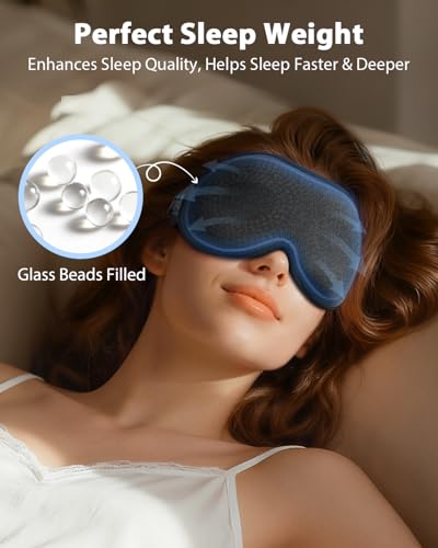 MABAO Weighted Sleep Mask, 100% Blackout Blindfold for Sleeping, Black - color: Black