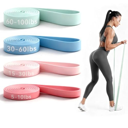 HAPBEAR Pull Up Assistance Bands - Pull Up Bands - Resistance Bands - Exercise Bands Resistance Bands Set of 5 - Workout Bands for Working Out, Stretching, Muscle Training - color: Pink-Green