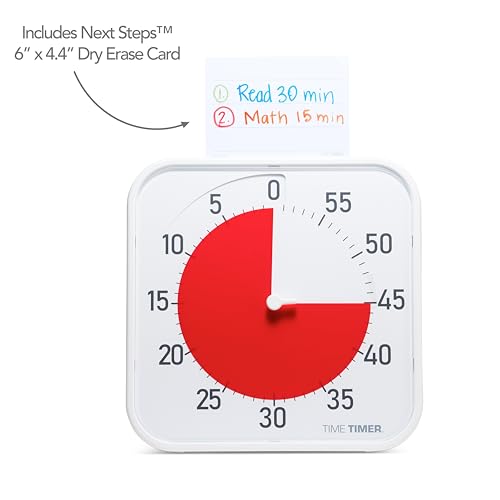Time Timer Original 12" Visual Countdown Timer – Large 60-Minute Classroom Visual Timer for Modern classrooms, Student Groups & Adult Meetings – Helps with Focus, ADHD, Autism – (Red & White) - color: Red & White, size: 12 Inch