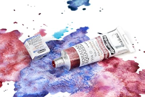 Schmincke - HORADAM® AQUARELL, Super Granulation, 14 916 001 Urban Yellow, 5 ml tube, very strong granulating colors, finest, super granulating watercolors - color: 916 urban yellow
