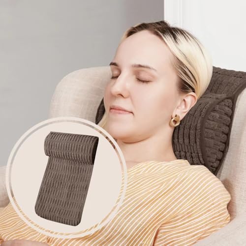 WdFour Headrest Memory Foam Pillow, Support Cushions for Neck, Back or Leg for Sofas, Recliners, Office Chairs, Massage Chairs for Neck Pain Relief and Cervical Support (Brown, 17" Wx2.7 D) - color: Brown, size: 17"Wx2.7"D