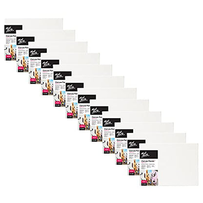 Mont Marte Canvas Panel (pack of 12), 9 X 12 inches, Canvas Panel Great for Students to Professional Artists