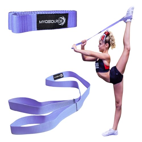 Myosource Kinetic Bands Cheerleading Flexibility Stunt Strap - Improve Stretching and Stunts for Cheer Dance Gymnastics & Physical Therapy – Stocking Stuffers Present for Kids Girls Adults - 12 Colors - color: Lavender