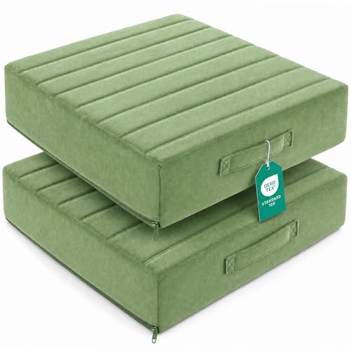 Codi 바닥 베개 2개 세트, 성인용 대형 바닥 쿠션, 55.9cm(22인치) 그린 - color: 초록색., size: 22 Inch (Pack of 2)