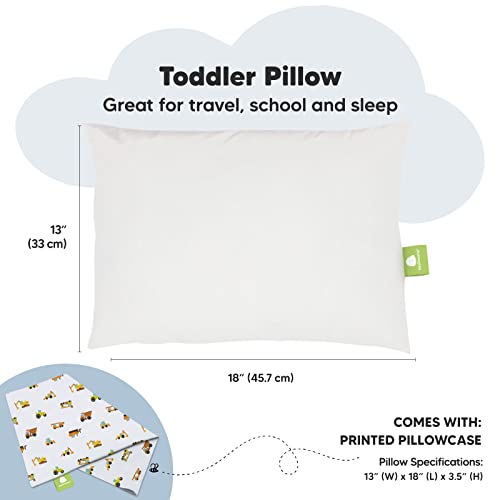 Toddler Pillow with Pillowcase 13x18 My Little Dreamy Pillow (Construction) - color: Construction