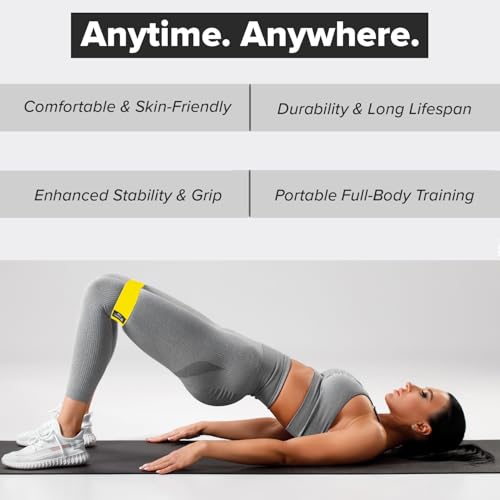 Resistance Bands for Working Out (Set of 5) – Elastic Bands for Exercise & Physical Therapy – Loop Resistance Bands for Glutes, Home Workouts, Yoga, Pilates, Stretching & Legs - style: Fabric