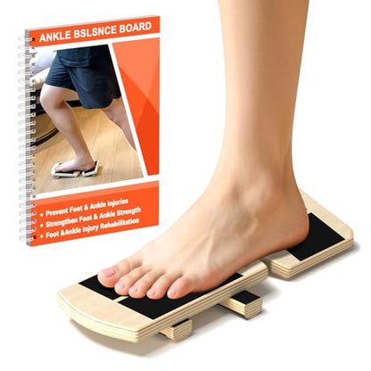 Ankle Balance Board & Ankle Strengthener - Non-Slip Axis Board Wobble Board for Physical Therapy, Fast Injury Recovery & Core Strength, 300lbs Capacity - Ideal Balance Trainer for Athletes, Seniors, Home & Gym Use