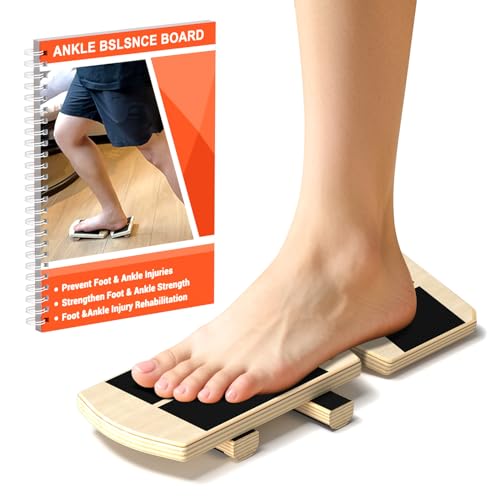 Ankle Balance Board & Ankle Strengthener - Non-Slip Axis Board Wobble Board for Physical Therapy, Fast Injury Recovery & Core Strength, 300lbs Capacity - Ideal Balance Trainer for Athletes, Seniors, Home & Gym Use