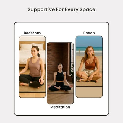 LFH Home Handmade Straw Yoga Mat For Exercise, Workout, Fitness - Perfect Heavy Quality Eco Friendly Natural Straw Reversible Yoga Mat for Men & Women - 72x24 Inch - color: Black