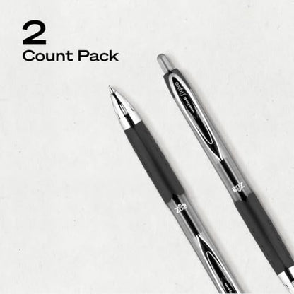 uniball™ 207 Gel Pens, Black Ink, 0.7mm Medium Point, Retractable, 2 Count | Smooth Writing, Fraud-Resistant, uni Super Ink™