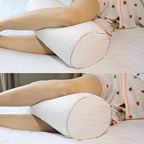 Kingnex Cylinder Bolster Roll Pillow for Sleeping on Back or Side 20x8 - size: 20 x 8"