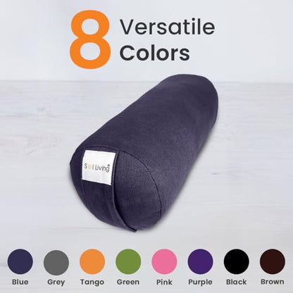 Pranayama Yoga Bolster Meditation Pillow - color: Navy Blue, size: Cylindrical 14" x 6"