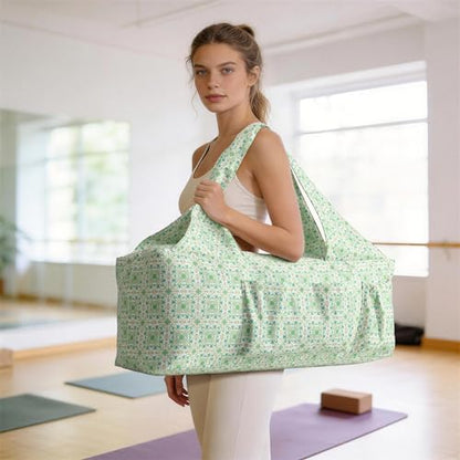 BOULDER BEE Yoga Mat Bag with Wet Pocket, Large Yoga Mat Carrier Fits All Your Stuff, Personalized Yoga Gifts, Gym Tote Bag for Women - color: Green