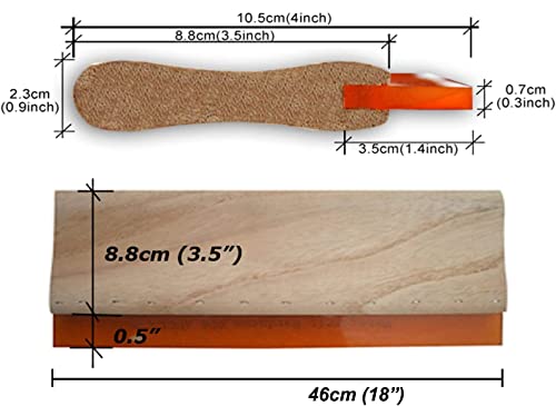 INTBUYING Screen Printing Squeegee Ink Squeegee Wooden Oiliness Scraper 75 Durometer 18inches Long 4 inches Wide with Rubber Blade and Wooden Handle - size: 18 inches long