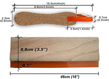 INTBUYING Screen Printing Squeegee Ink Squeegee Wooden Oiliness Scraper 75 Durometer 18inches Long 4 inches Wide with Rubber Blade and Wooden Handle - size: 18 inches long