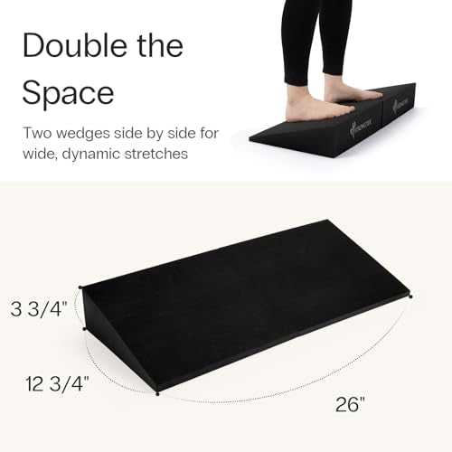 StrongTek Yoga Wedge Blocks, XL Foam, 16.5°, 13 x 12.75 x 3.75 in, 2-Pack