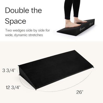 StrongTek Yoga Wedge Blocks, XL Foam, 16.5°, 13 x 12.75 x 3.75 in, 2-Pack