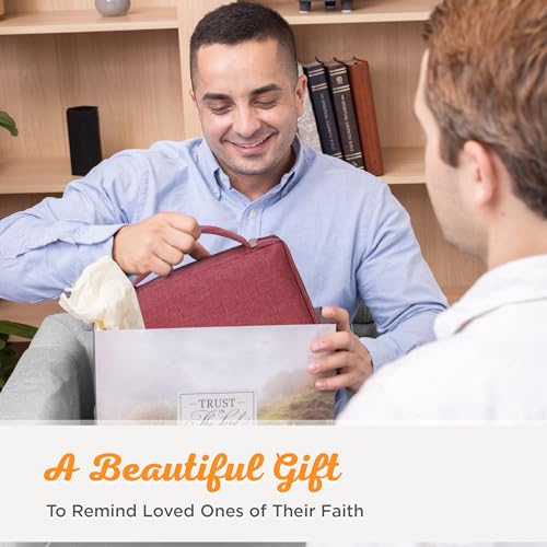 Christian Art Gifts Men/Women's Bible Cover Jesus Fish, Red Canvas, Small - color: Red/Jesus Fish, size: Small