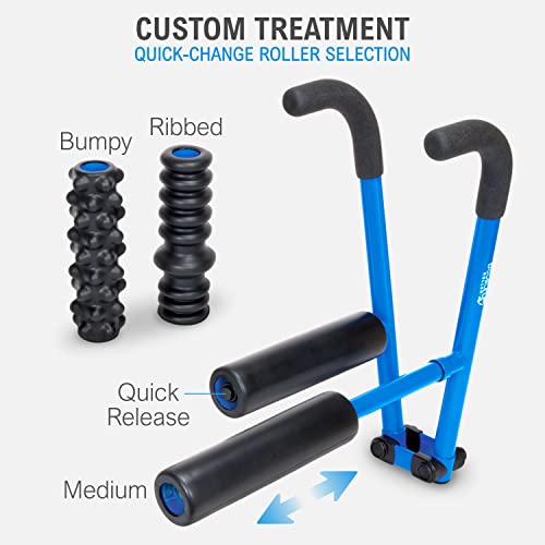 DoubleUP Roller D4 Leg & Arm Massager, Metal Frame + 4 Rollers, Blue - color: Blue