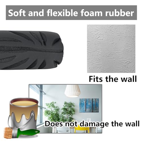 Jayen 9" Drywall Texture Roller, Crow's Foot Pattern Paint Applicator | Soft Resilient Foam Rubber Creates Consistent Texture Patterns on Walls & Ceilings for DIY Repairs and Renovations