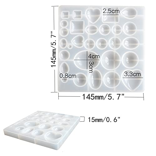 2 Pcs Gem Jewelry Casting Mold for Jewelry Making Crafting Projects | for Making Earrings, - color: mix-small