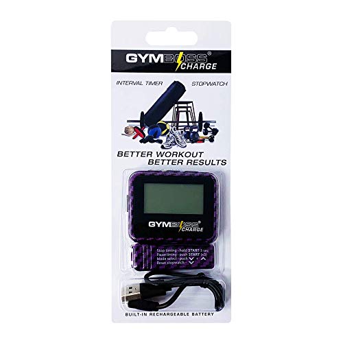 Gymboss Charge Interval Timer and Stopwatch & Watchstrap - Bundle - color: Carbon Purple