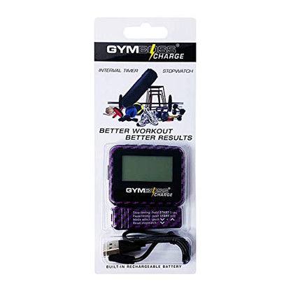 Gymboss Charge Interval Timer and Stopwatch & Watchstrap - Bundle - color: Carbon Purple