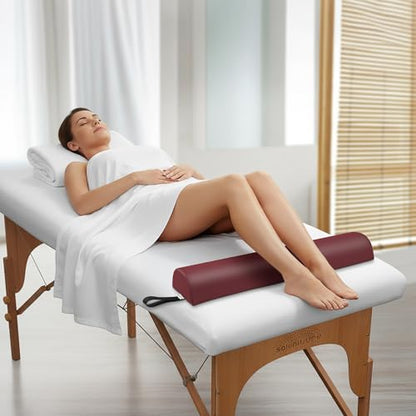 Saloniture Half Round Massage Table Bolster Pillow Pad - 26 x 6 x 3 Inch - Burgundy - color: Burgundy