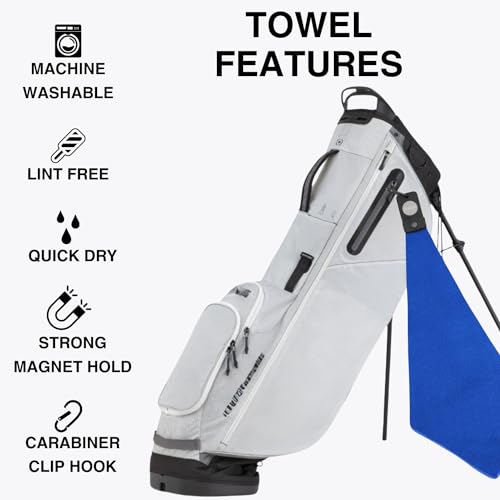 Magnetic Golf Towels for Golf Bags with Clip & Ultra Strong Magnet - Waffle Weave Microfiber Towel for Secure Hold on Bags & Carts - Ideal Club Cleaner & Accessories - Bright Blue - color: Bright Blue