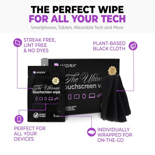 Wipex Screen Wipes & Gym Wipes Combo Pack - 75ct Gym Equipment Canister & 24ct Individually Wrapped Fitness Touch Screen Cloths, Safe for Yoga Mats & Electronics, Lavender Scent - size: 1 Count (Pack of 99)