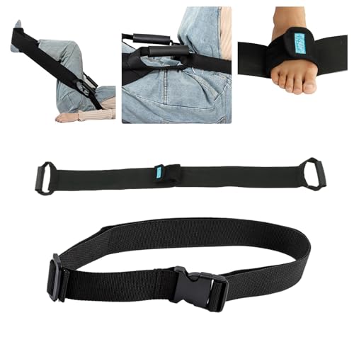 Leg Lifter Strap & Stretching Aid for Stroke Recovery, Hands-Free Physical Therapy Band for Elderly & Bedridden, Leg Rehabilitation Equipment for Knee/Hip Surgery & Foot Drop (1 Foot+ Waist Belt) - color: 1 Foot+ Waist Belt