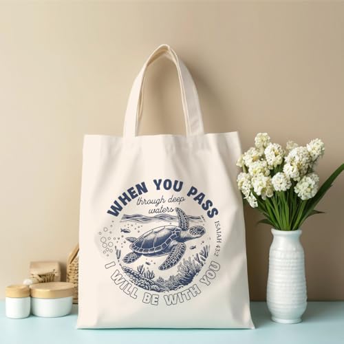 Inspirational Christian Gifts Canvas Tote Bag for Women, Christmas Friendship Birthday Religious Grocery Bags - color: Bewithyou