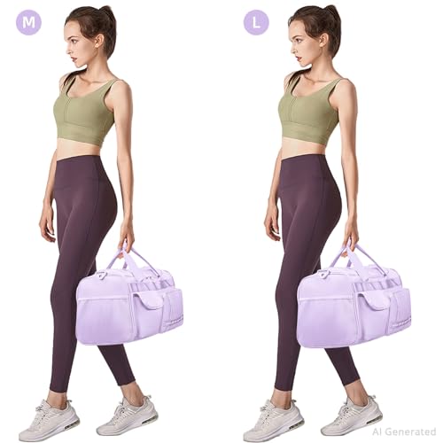 MAXTOP Large Gym Bag for Women Men Duffle Bag With Wet Dry Separation - color: Purple, style: Small Gym Bag