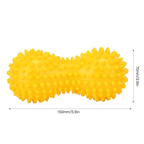 Drfeify Massage Ball, PVC Spiky Muscle Relaxation Ball for Pain Relief, with Strong Spikes for Fitness Yoga, Back Neck Feet (Yellow) - color: Yellow