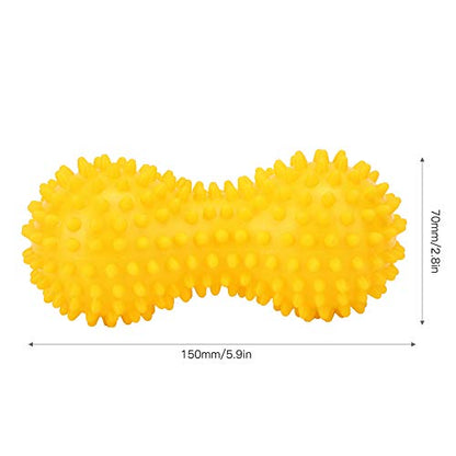 Drfeify Massage Ball, PVC Spiky Muscle Relaxation Ball for Pain Relief, with Strong Spikes for Fitness Yoga, Back Neck Feet (Yellow) - color: Yellow