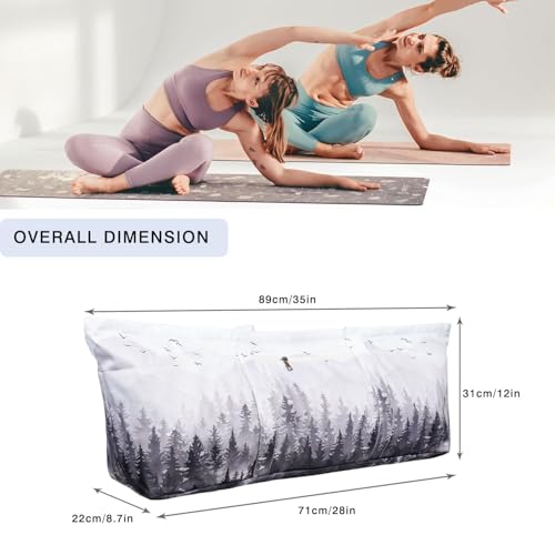 Yoga Mat Bag Yoga Mat Carrier with Shoes Compartment & Wet Pocket Pilates Bag with Zipper Pockets & Yoga Mat Holder Strap Yoga Bags and Carriers Fits All Your Stuff - color: Cloud Forest