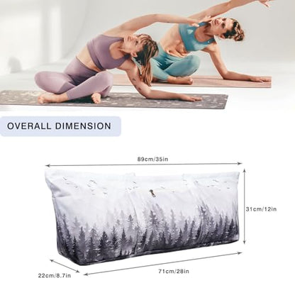 Yoga Mat Bag Yoga Mat Carrier with Shoes Compartment & Wet Pocket Pilates Bag with Zipper Pockets & Yoga Mat Holder Strap Yoga Bags and Carriers Fits All Your Stuff - color: Cloud Forest