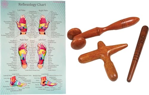 CCcollections Wood Therapy Massage Tools, Reflexology Wooden Stick Tool, Traditional Equipment for Relieving Muscle Pain Body Lymphatic Drainage Massager - (Set F) - size: Set F