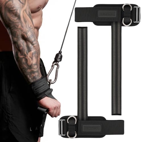 M MANUEKLEAR Wrist Straps for Weightlifting, Gym Lifting Straps with D Rings for Cable Machine,Weight Lifting Wrist Wraps for Men Women - color: Black, size: M (6.3-7.5inch)