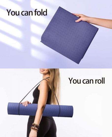 Foldable Yoga Mat for Travel Non Slip - Folding Travel Yoga Mat
