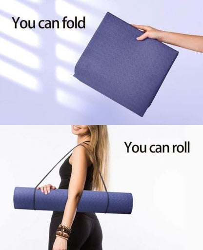 Foldable Yoga Mat for Travel Non Slip - Folding Travel Yoga Mat