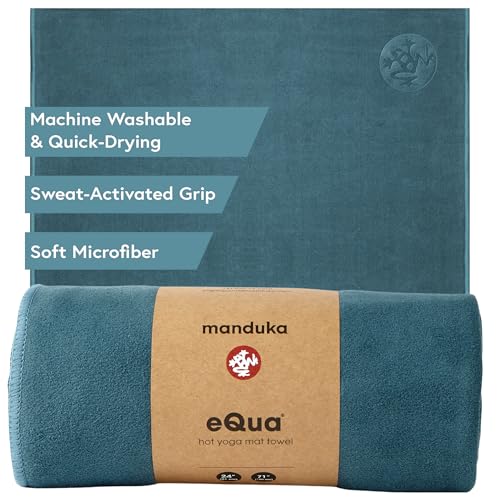 Manduka eQua Hot Yoga Mat Towel - 71" | Rapid Moisture Activated Grip | Ultra Soft Microfiber | Quick Dry | Lightweight, Travel Friendly Mat Layer | 71 x 24 inches | Sage Solid - color: Sage Solid, size: 71" x 24"