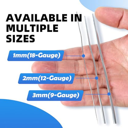 Bendable Aluminum Craft Wire - 1mm 18 Gauge (50m / 165ft) Spool, Floral Wire for Artificial Flowers, Jewelry Making Wire for Beading & Wire Wrapping - Silver - size: 18 Gauge x 165 Feet
