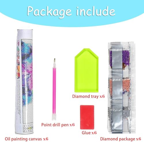 MjhRcll 6 Pack Diamond Painting Kits for Adults,5D DIY Fall Diamond Art Kits for Adults Beginner Round Full Drills,Pumpkins Diamond Dots Gem Art Crafts for Holiday Farm and Home Wall Decor 12X16 Inch
